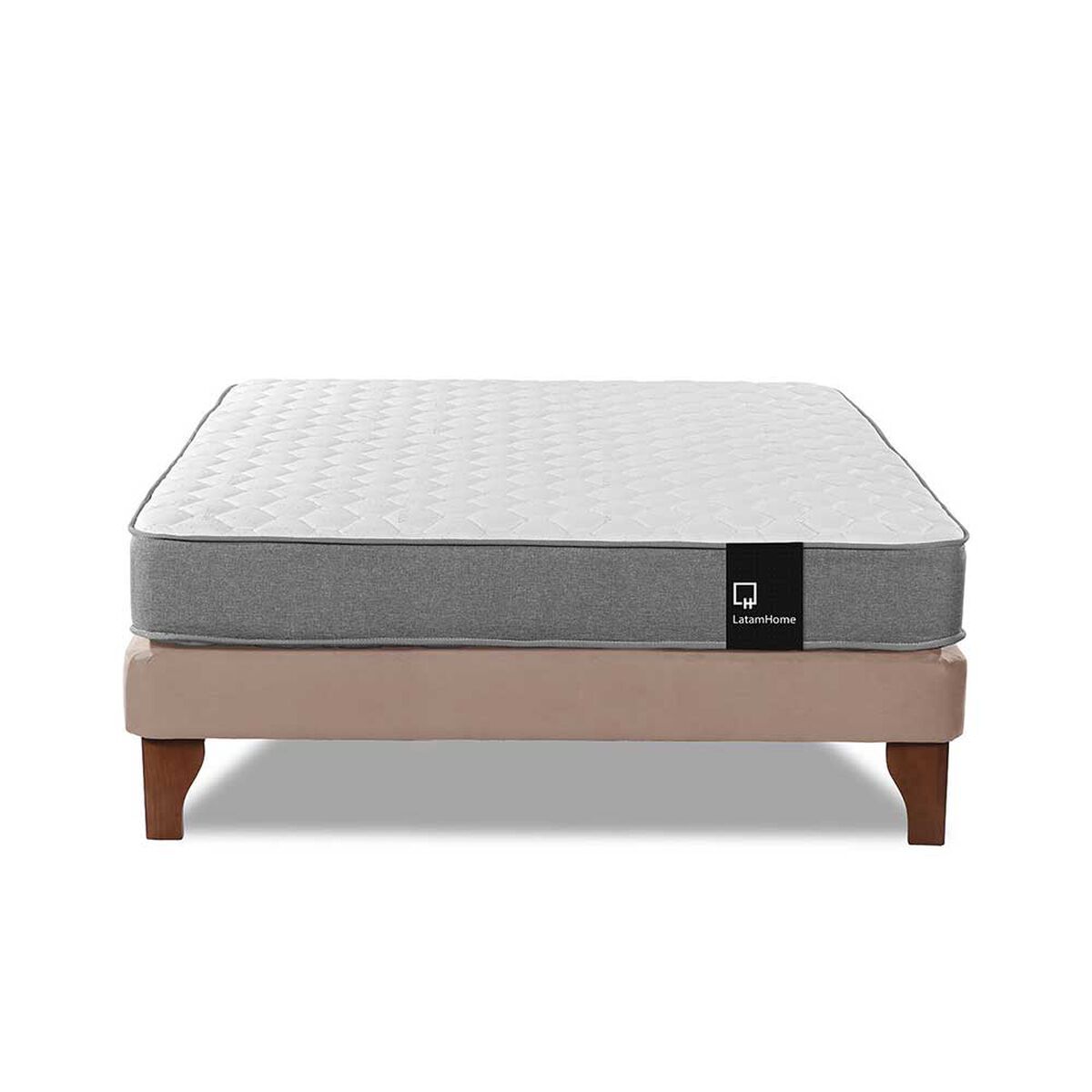 Cama Europea Latam Home Full Zen Best Tela Velvet Beige