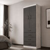 Closet Exit 2 Puertas 4 Cajones Teca Grafito