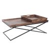 Mesa de Centro Innovamuebles Monarca 2 Bandejas Nogal Oscuro