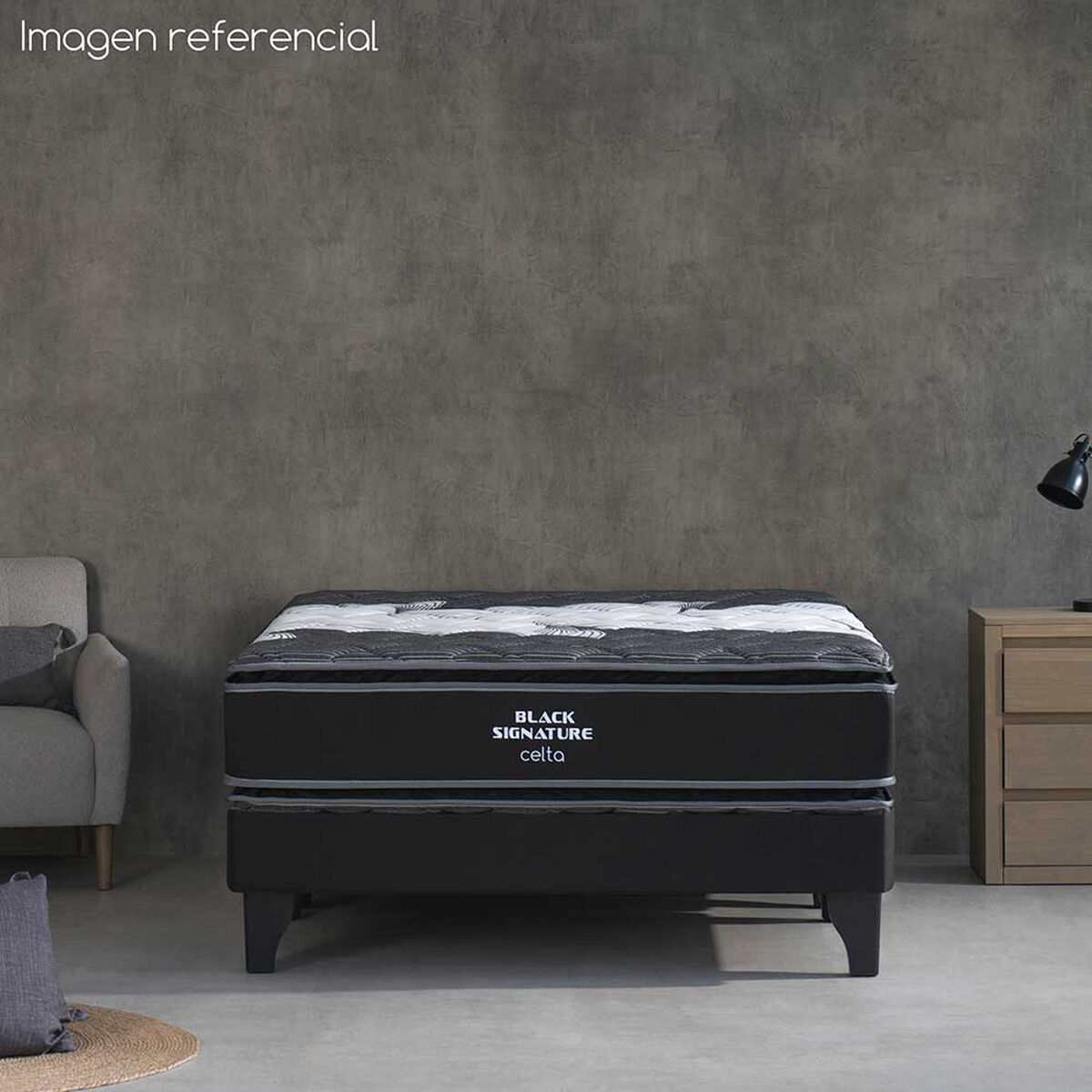 Cama Europea Celta King Pocket Black Signature