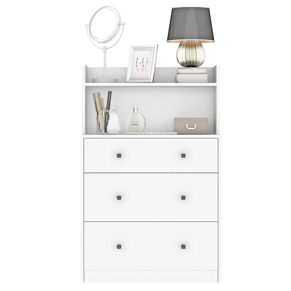 Cómoda Vekkahome White 3 Cajones Blanco
