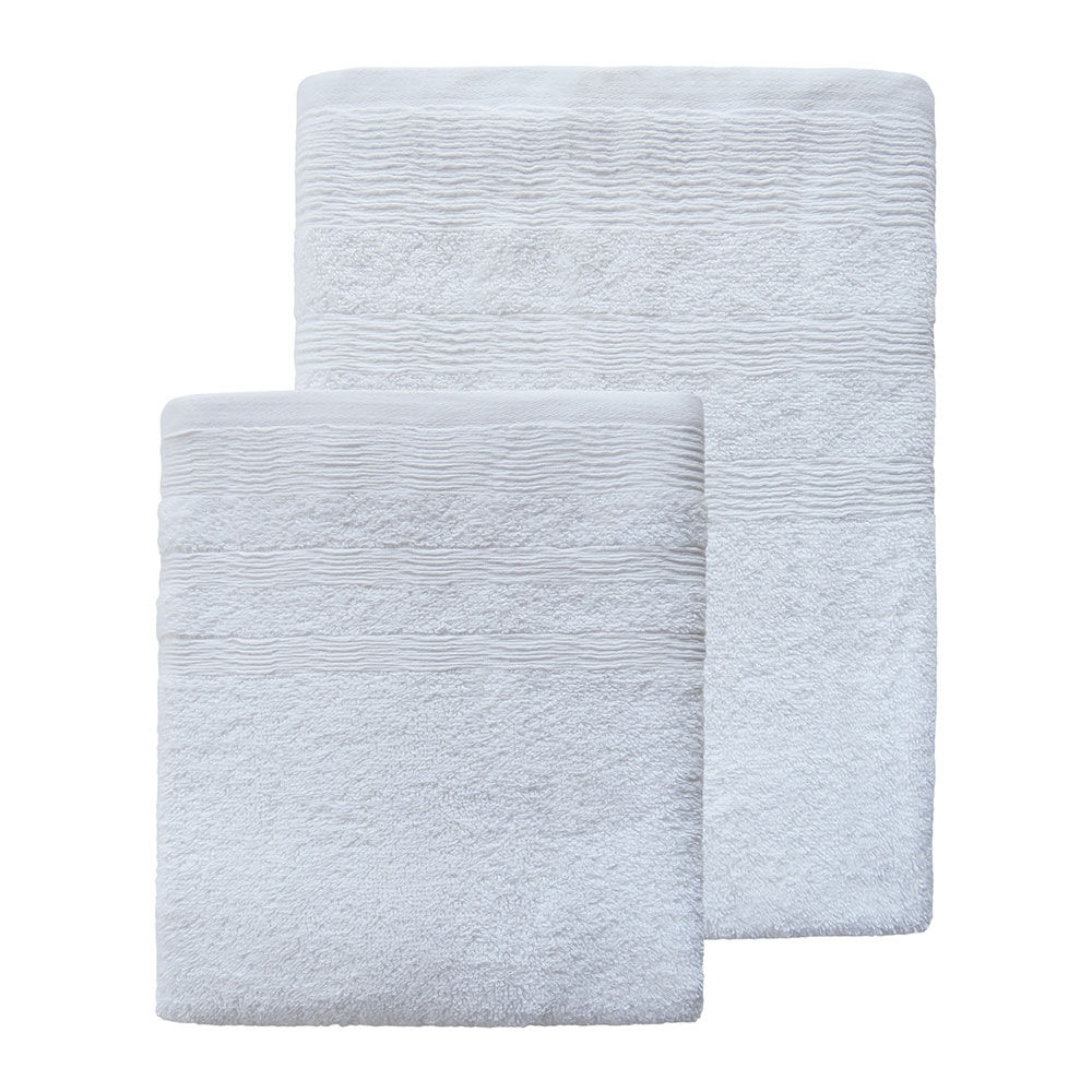 Set Toallas de Baño Illusions 2 Piezas Blanco