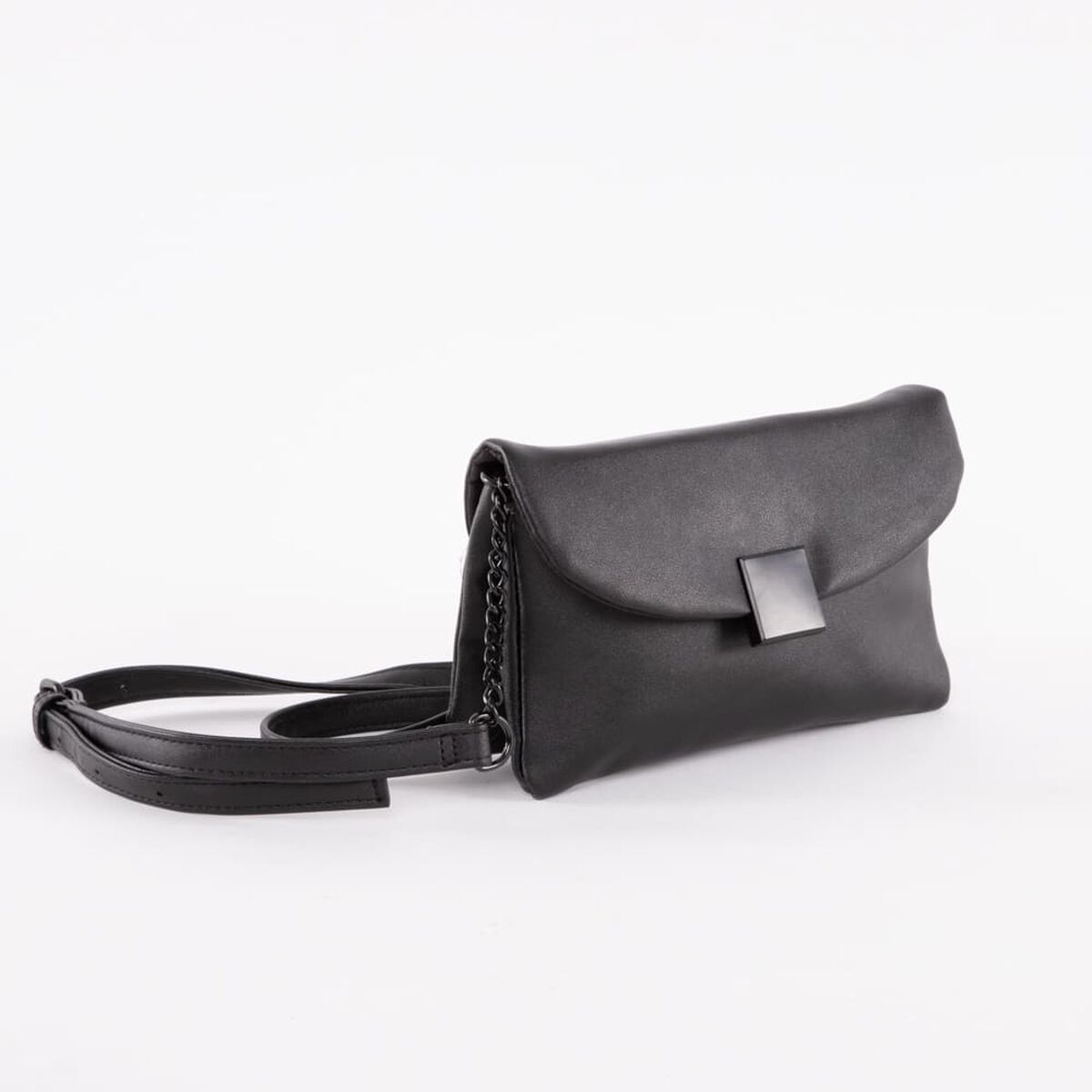 Cartera Cross Bag Negra Eco Cuero Mujer Icono