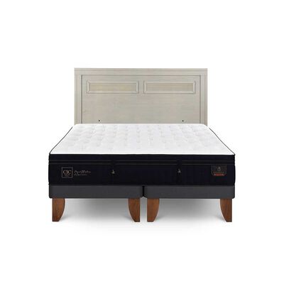 Cama Europea CIC Base Dividida 2 Plazas Súper Premium + Respaldo Milan Alpino
