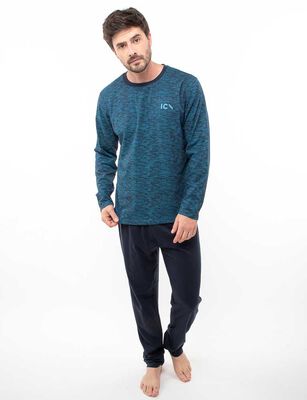 Imagen 2 del producto Pijama Larga Hombre Icono Negro, Verde