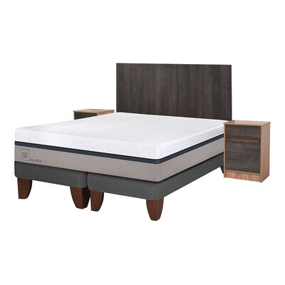 Imagen 2 del producto Cama Europea CIC Base Dividida King Balance + Respaldo + 2 Veladores