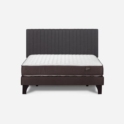 Cama Europea Rosen 2 Plazas Ergo T + Respaldo Grafito
