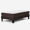 Combo Cama Europea Rosen 1,5 Plazas Ergo T + Respaldo + Velador Casanova 1,5 Plazas Gris