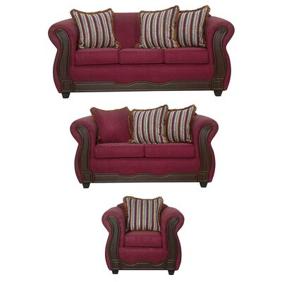 Imagen 1 del producto Juego de Living Black Factory Sofia 6 Cuerpos Burdeo