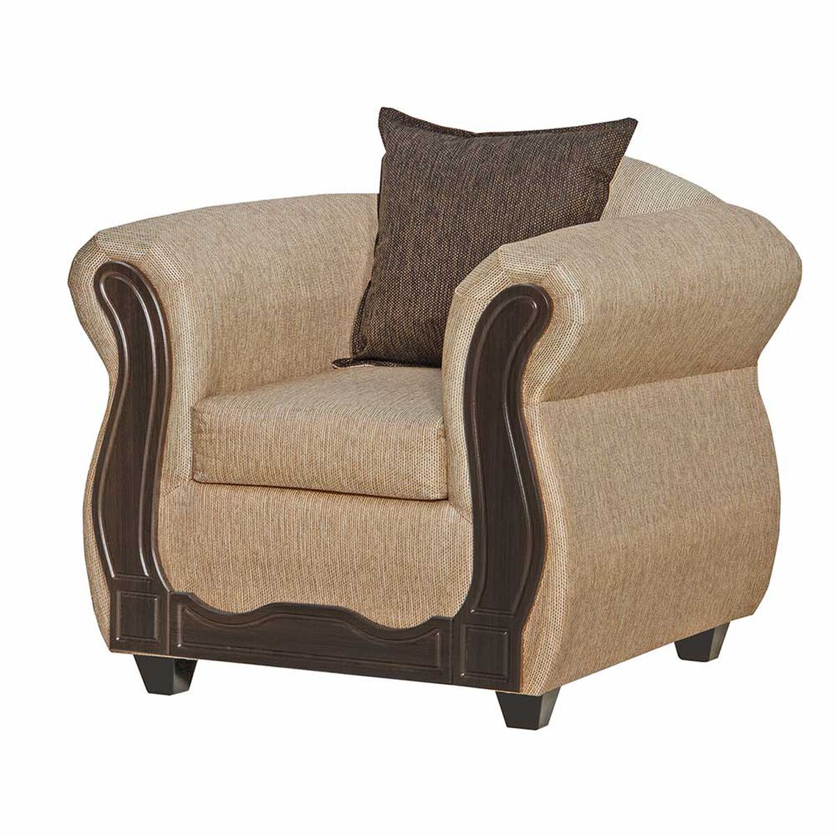 Juego de Living Black Factory Serrana Sofá 3 Cuerpos + Dos Sillones 1 Cuerpo Beige