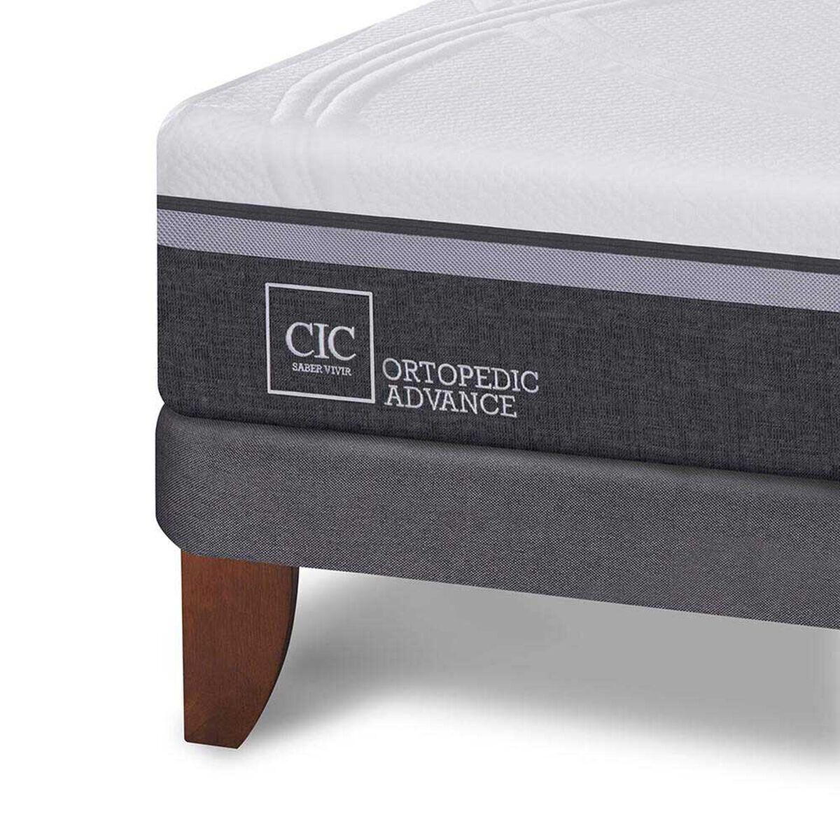 Cama Europea CIC 2 Plazas Ortopedic Advance + 2 Veladores Niger