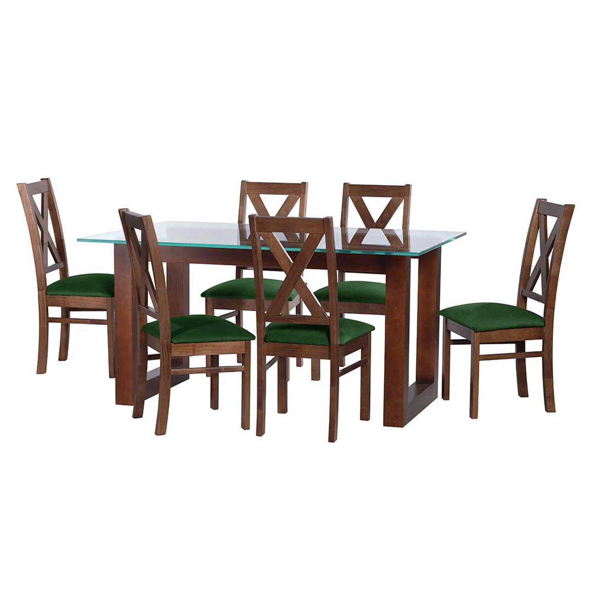 Juego de Comedor Latam Home Pamplona Granada 6 Sillas Velvet Chocolate