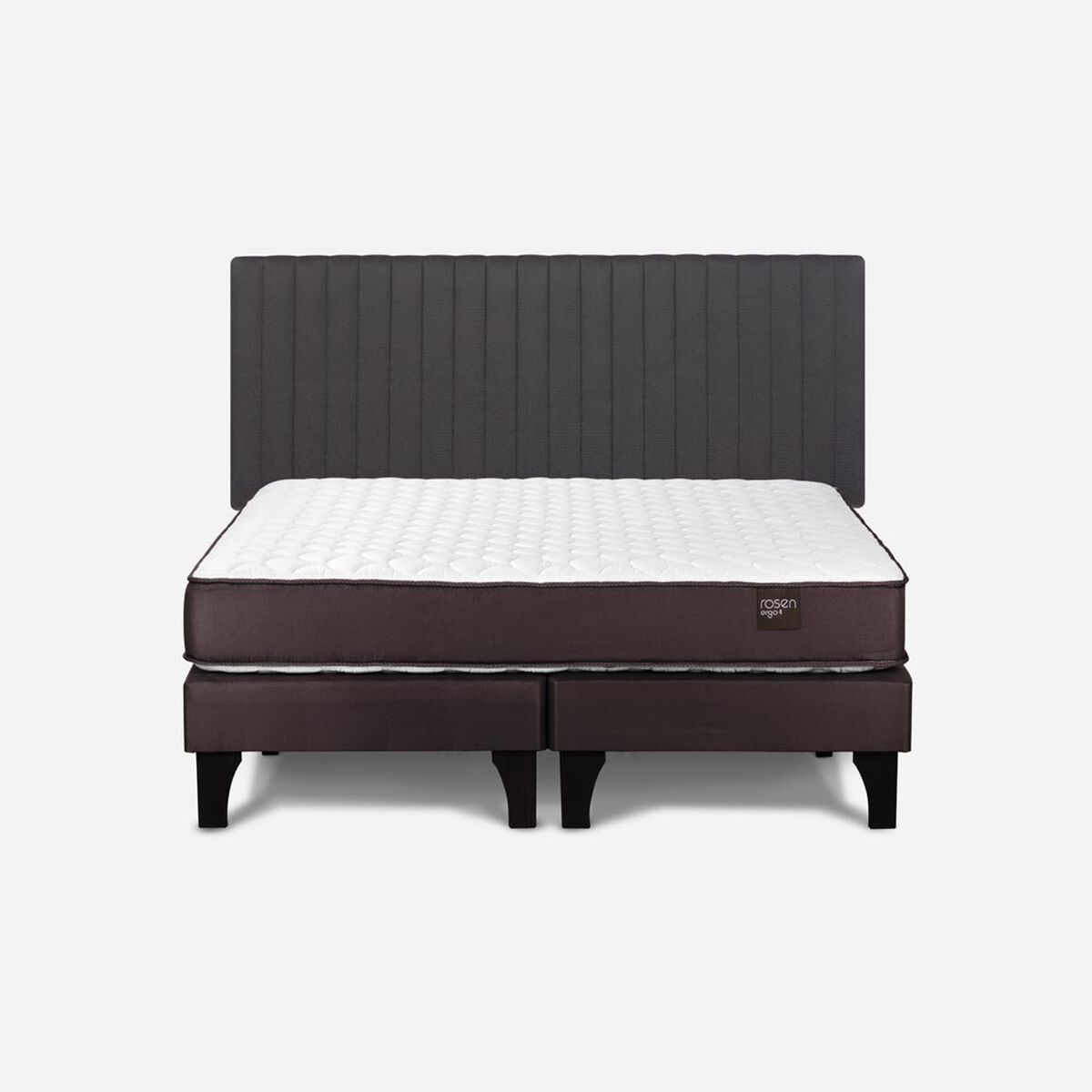 Cama Europea Rosen 2 Plazas Ergo T + Respaldo Grafito