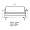 Sof&aacute; Latam Home Salermo Tela Velvet 2 Cuerpos Gris