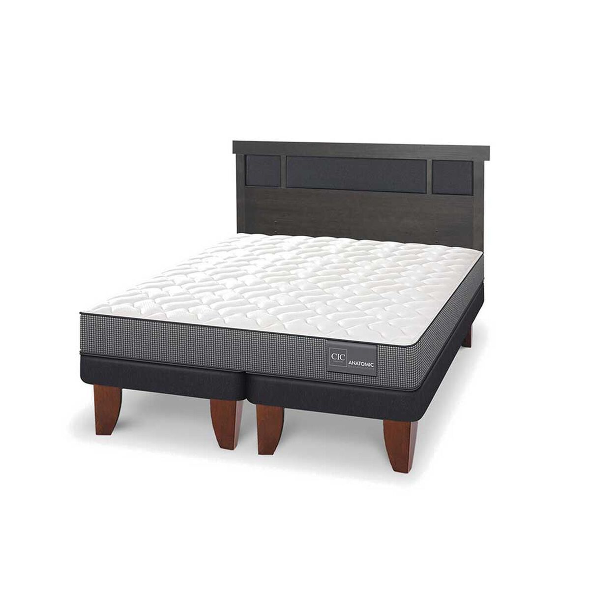 Cama Europea CIC Base Dividida 2 Plazas Anatomic + Respaldo Dublin