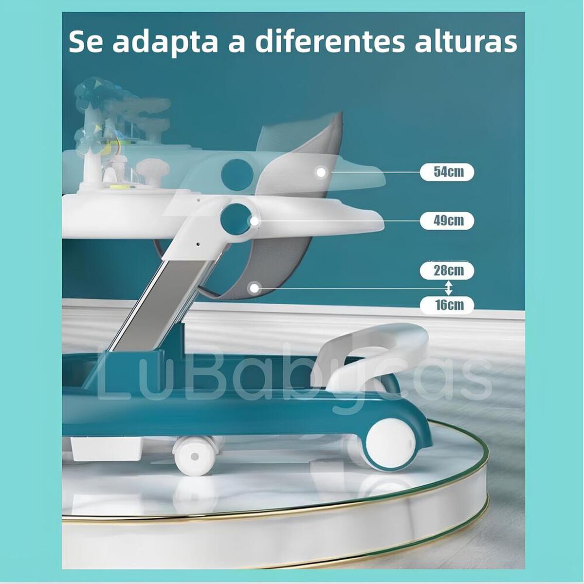 Andador Caminador Multifuncional 4 En 1 Lubabycas Gris