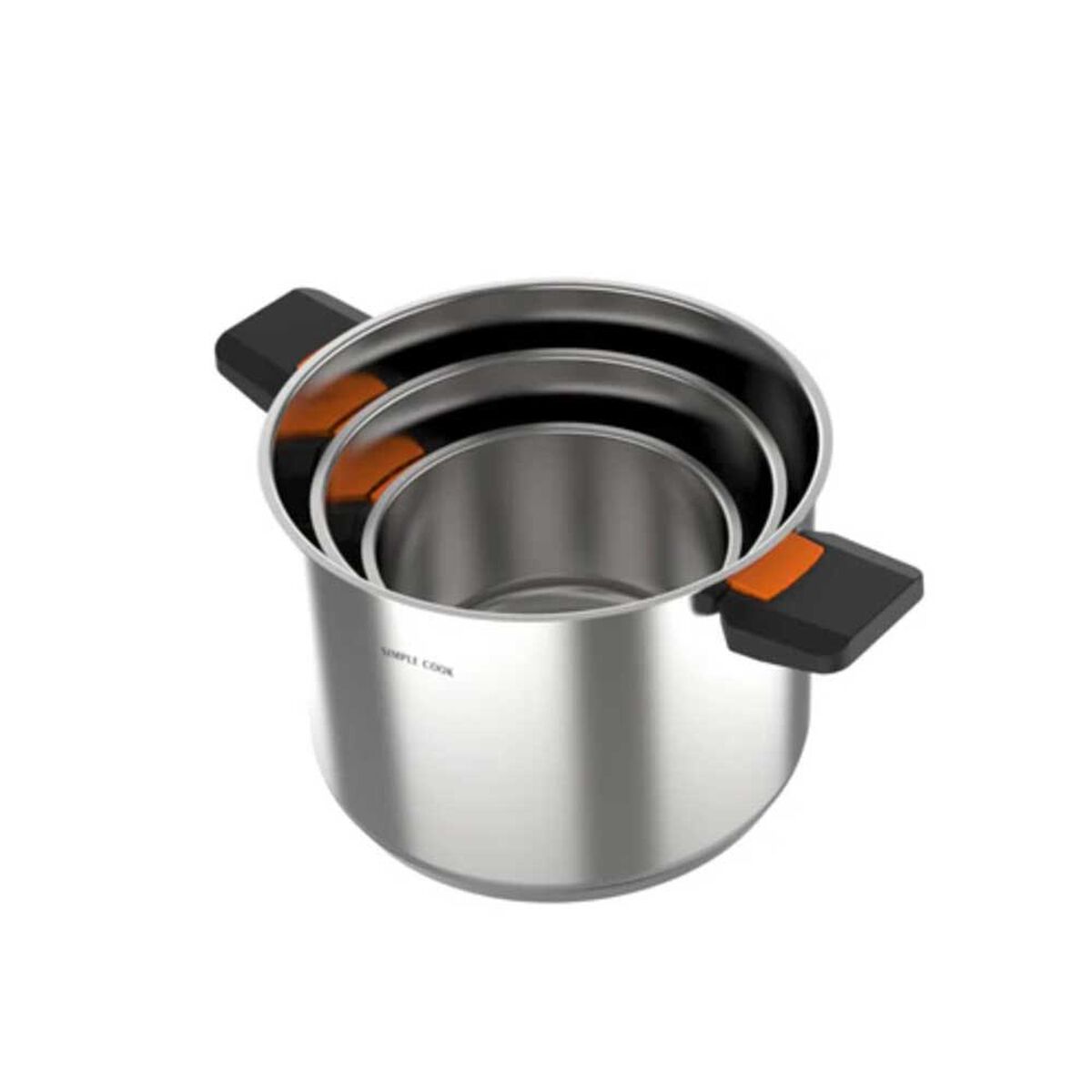 Batería de Cocina Acero Inoxidable Simple Cook Pocket Lyon 6 Piezas