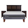 Cama Europea CIC 2 Plazas Ortopedic Advance + Respaldo + 2 Veladores New Torino Chocolate