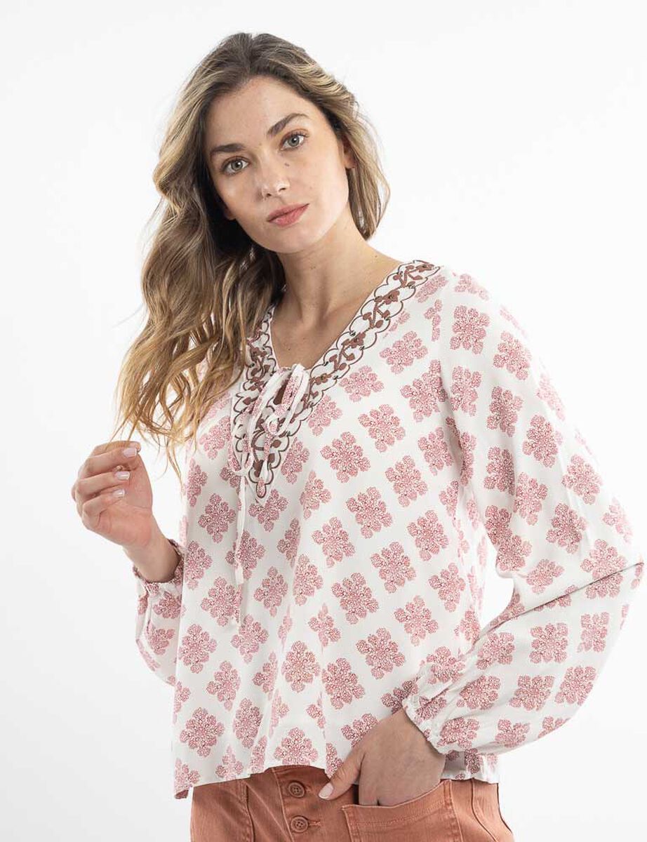 Blusa Estampada Manga Larga Mujer Alma