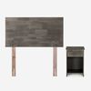 Cama Europea Rosen 1,5 Plazas Ergo T + Respaldo + Velador Tabor Grafito + Almohada Light Americana