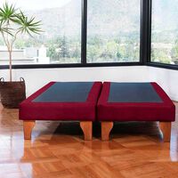 Base Europea Dividida Latam Home 2 Plazas Zen Tela Velvet Burdeo