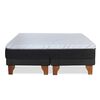 Cama Europea Latam Home Base Dividida King Zen Top Foam Soft Velvet Negro
