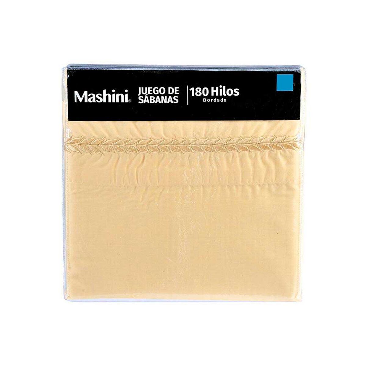 Juego de S&aacute;bana Mashini 2 Plazas Bordadas Ramas Amarillo