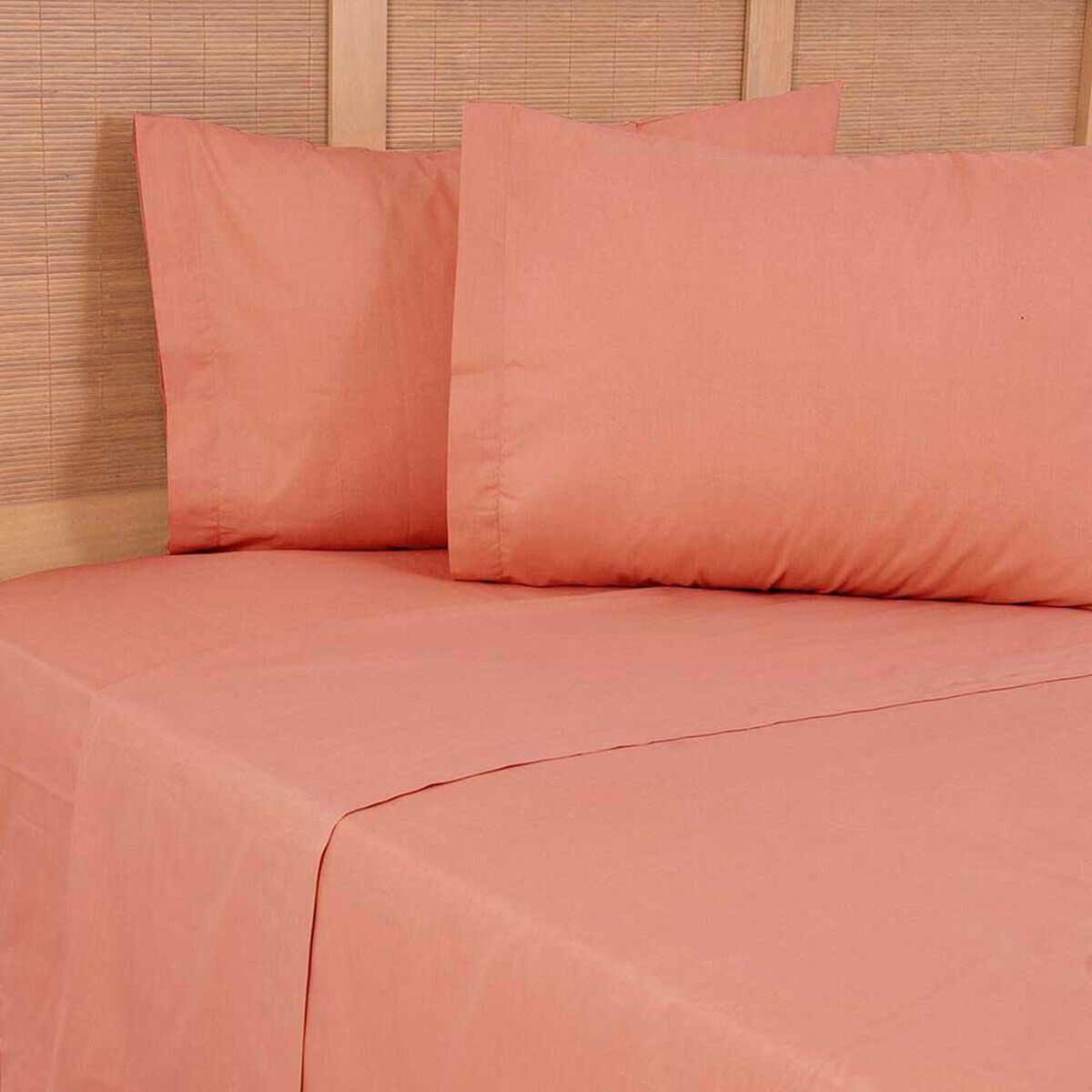 Juego de S&aacute;banas Mashini 144 Hilos 2 Plazas Lisa Naranjo