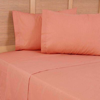 Juego de Sábanas Mashini 144 Hilos 2 Plazas Lisa Naranjo