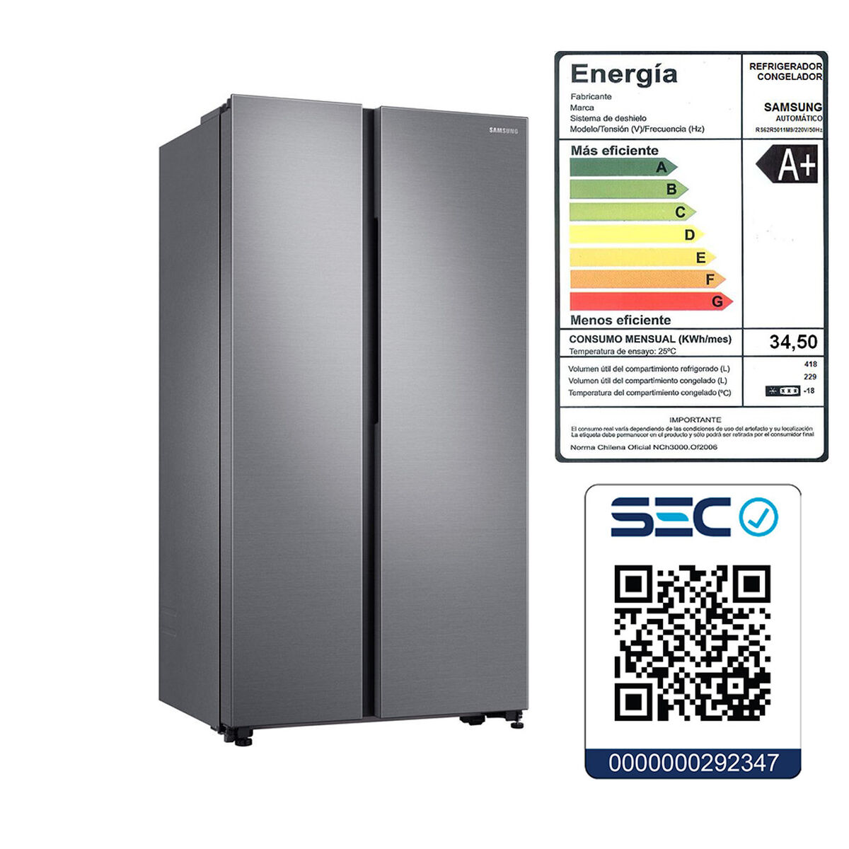Refrigerador Side By Side Samsung RS62R5011M 647 lt