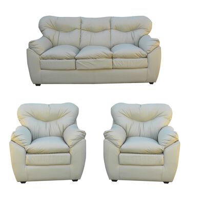 Juego de Living Almore Belén Sofá 3 Cuerpos + Dos Sillones 1 Cuerpo Beige