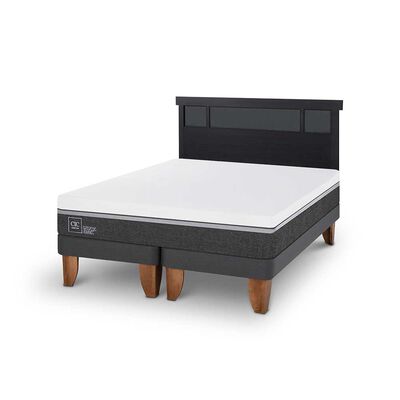 Imagen 2 del producto Cama Europea CIC Base Dividida 2 Plazas Ortopedic Advance + Respaldo Dublin Negro