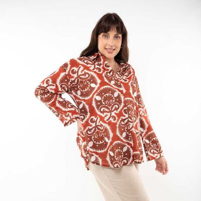 Blusa Estampada Manga Larga Mujer Extralindas