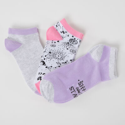 Imagen 1 del producto Pack 3 Calcetines Corto de Algodón Niña Chess Fucsia