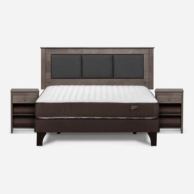 Imagen 1 del producto Combo Cama Europea Rosen 2 Plazas New Ergo T BN + Respaldo y Veladores Rachel