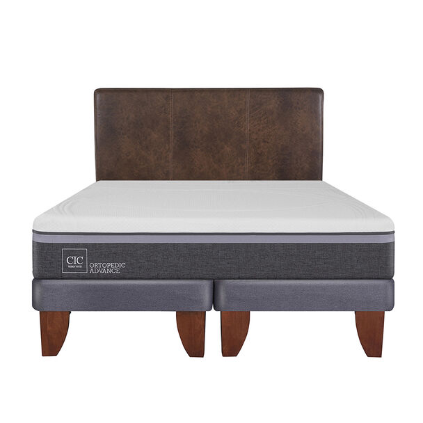 Cama Europea CIC Base Dividida 2 Plazas Ortopedic Advance + Respaldo Baker
