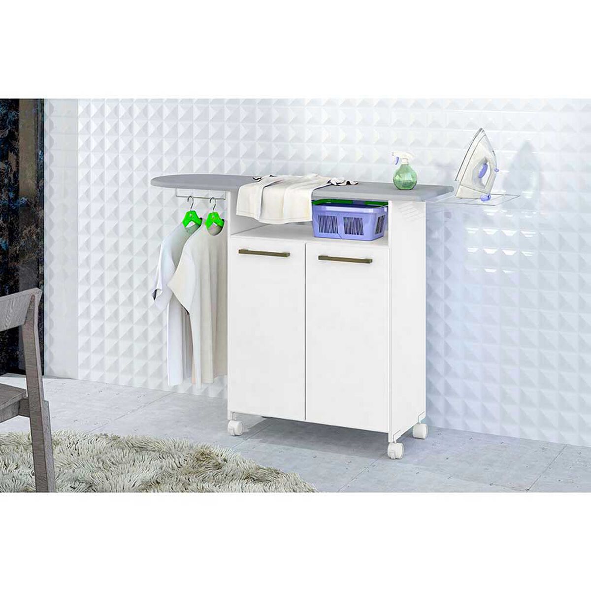 Combo Mueble Alacena Casanova Service Master 1 Puerta + Tabla de Planchar 2 Puertas