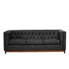 Sof&aacute; Latam Home Cuero Colorado Roma 3 Cuerpos Negro
