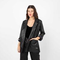 Blazer Ecocuero Mujer Fiorucci Negro