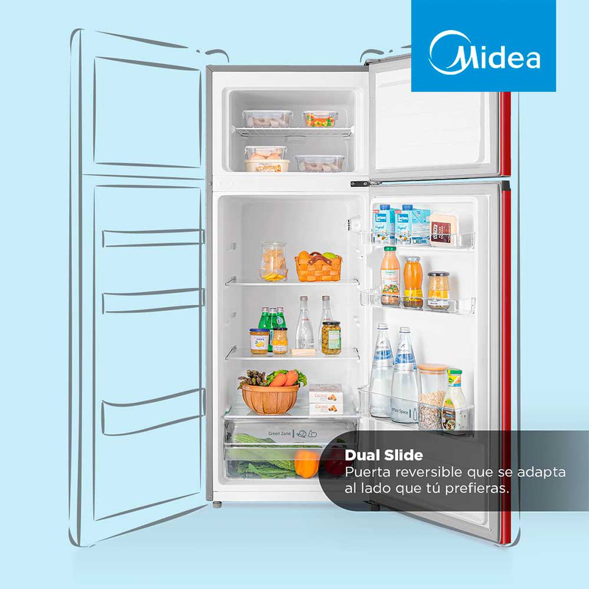 Refrigerador Frío Directo Midea MDRT294FGE13 207 lts.
