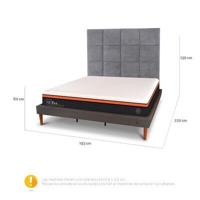 Imagen 2 del producto Cama Europea Curve CIC King Bee Comfort + Respaldo