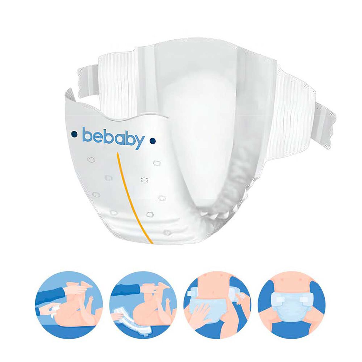 Pañales BeBaby Premium By Bebesit P 80u Hipoalergénico