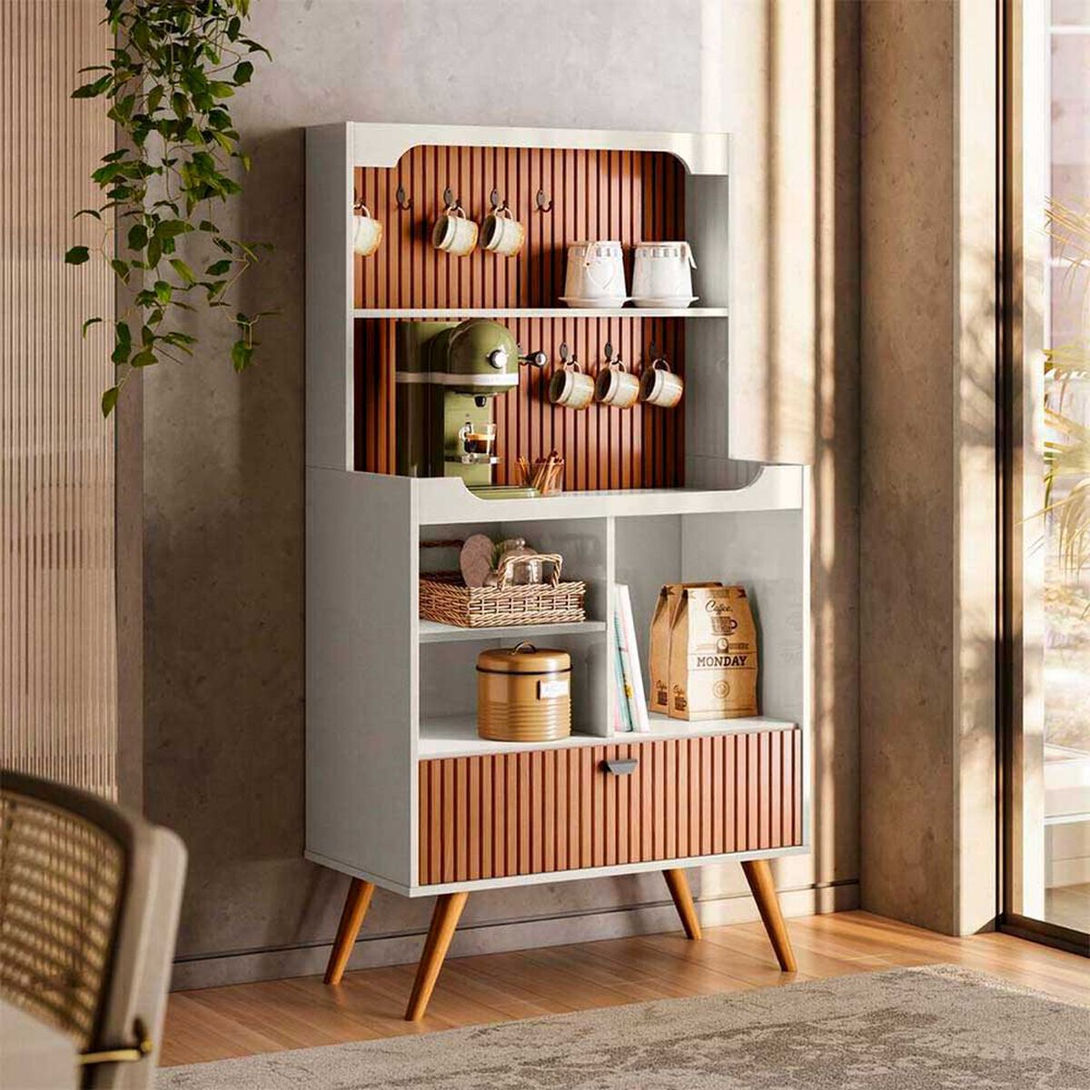 Mueble para Caf&eacute; Onessta Rub&iacute; Blanco