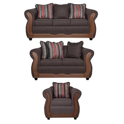 Juego de Living Black Factory Sofia 6 Cuerpos Café