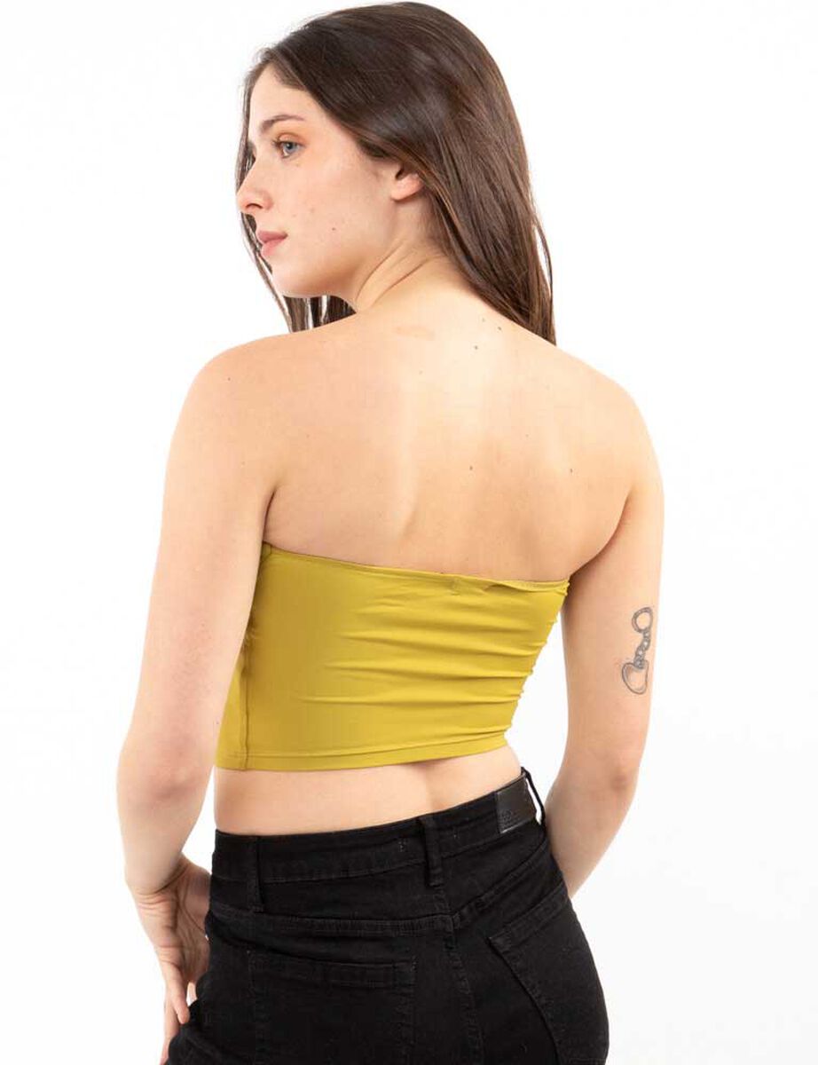 Polera Crop Strapless Mujer Icono