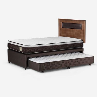 Imagen 2 del producto Cama Nido Rosen 1,5 Plazas New Style 4 Plus + Respaldo + Velador Ferrara