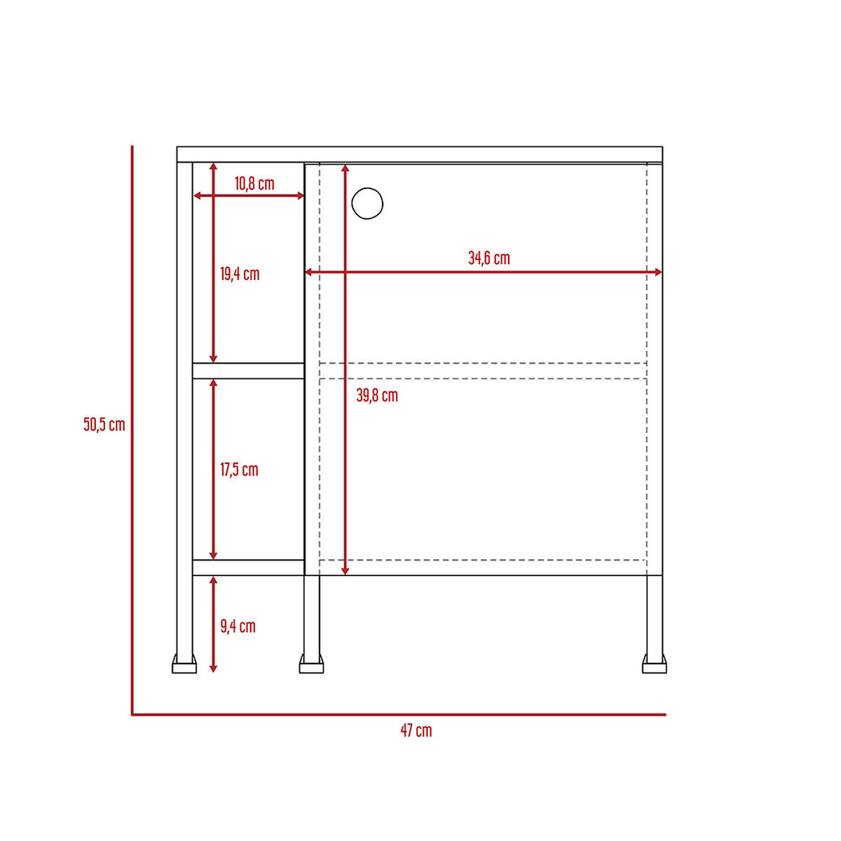 Combo Gabinete + Mueble Lavamanos + Optimizador Baño + Mueble Auxiliar  TuHome Big Bath