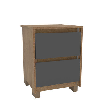 Imagen 1 del producto Velador Vekkahome Coimbra 2 Cajones Grafito