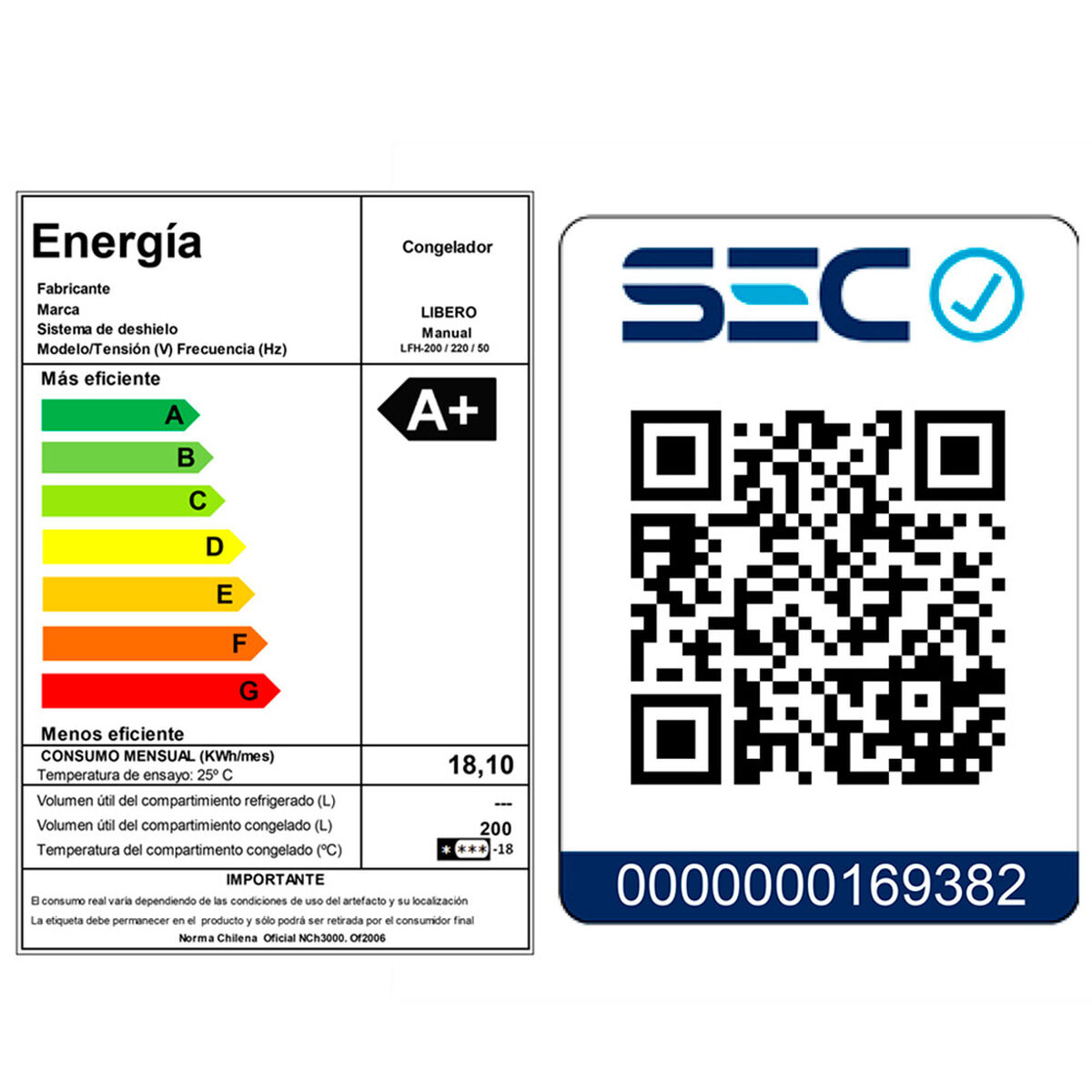 Freezer Horizontal Libero Triple Función LFH 200 200 lt