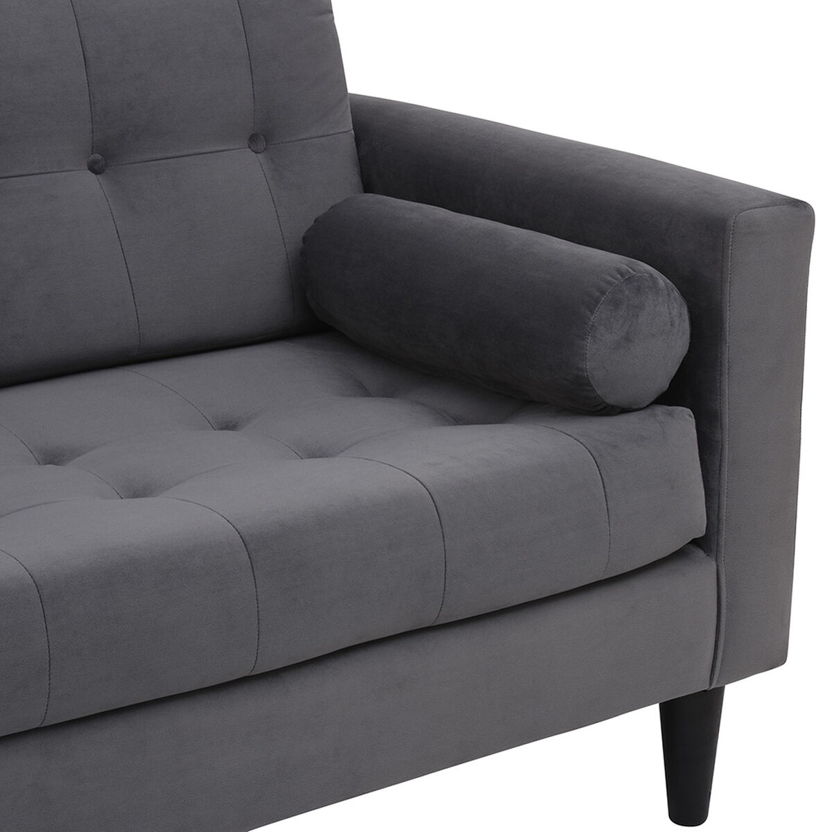 Sofá Felpa Bodevir Retro 3 Cuerpos Gris